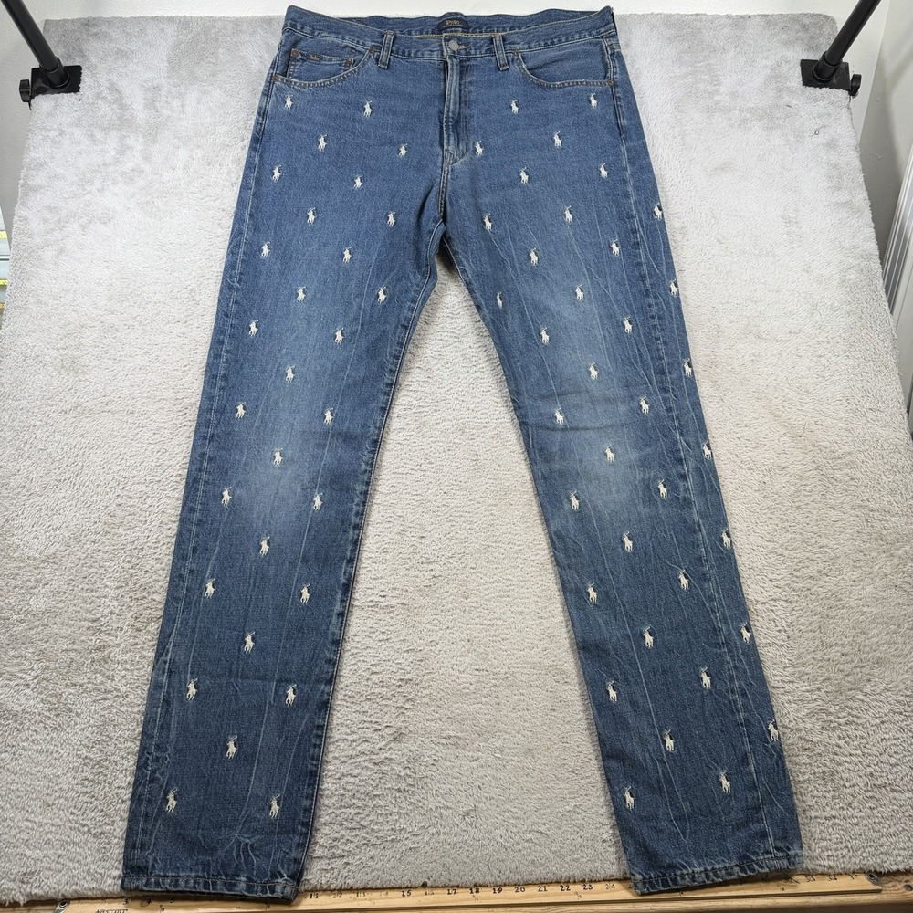 Polo Ralph Lauren Jeans Mens 36x36 (Fit 38x36) Sullivan Slim Pony Embroidered